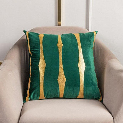 2021 Fashion Striped Pillowcase Festival Home Bronzing Square Decorative Throw Pillow Cover With Gold Striped Cushion Cases Modern Luxury Pillowcases Cushion Cover Soft Fabric Pillow Cases Decorative 45x45CM