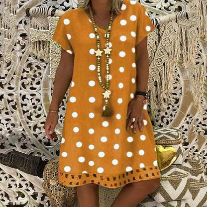 Stylish Summer Dress Loose Ladies Orange Yellow Summer Dresses For Women - Women Cute Outfits