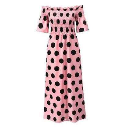 Women Summer And Autumn Fashion A-Line One-Shoulder High Waist Dresses - Fashion Summer Dresses For Women
