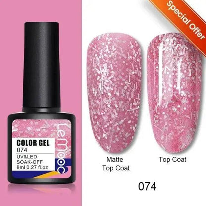 Spring Summer Nail Gel Polish Colorful UV LED Diamond Stylish Glossy and Matte Fashion Design For Womens
