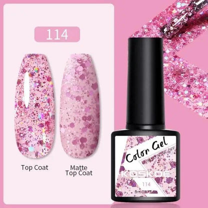 Spring Summer Nail Gel Polish Colorful UV LED Diamond Stylish Glossy and Matte Fashion Design For Womens
