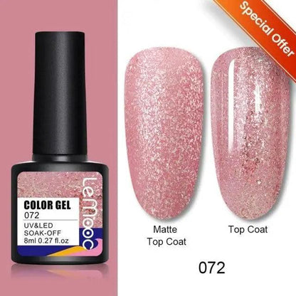 Spring Summer Nail Gel Polish Colorful UV LED Diamond Stylish Glossy and Matte Fashion Design For Womens