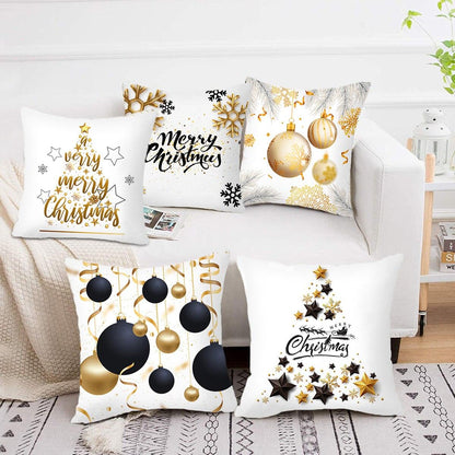 2022 Santa Claus Christmas Pillowcase Decor For Home Christmas Throw Pillow Covers Decorative Snowman Santa Claus Pillow Covers Linen Cushion Cover Couch Pillow Cases Merry Christmas Ornament Xmas Gifts 45x45CM