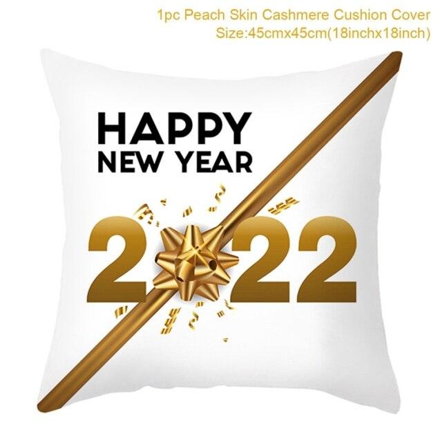2022 Santa Claus Christmas Pillowcase Decor For Home Christmas Throw Pillow Covers Decorative Snowman Santa Claus Pillow Covers Linen Cushion Cover Couch Pillow Cases Merry Christmas Ornament Xmas Gifts 45x45CM