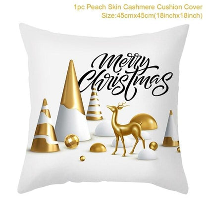 2022 Santa Claus Christmas Pillowcase Decor For Home Christmas Throw Pillow Covers Decorative Snowman Santa Claus Pillow Covers Linen Cushion Cover Couch Pillow Cases Merry Christmas Ornament Xmas Gifts 45x45CM