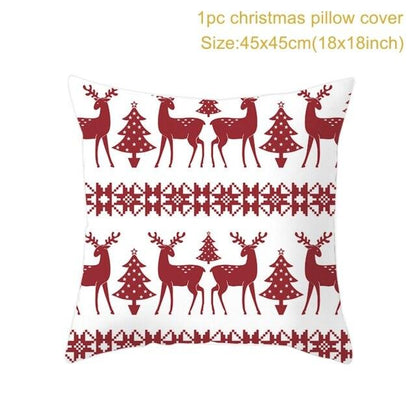 2022 Santa Claus Christmas Pillowcase Decor For Home Christmas Throw Pillow Covers Decorative Snowman Santa Claus Pillow Covers Linen Cushion Cover Couch Pillow Cases Merry Christmas Ornament Xmas Gifts 45x45CM