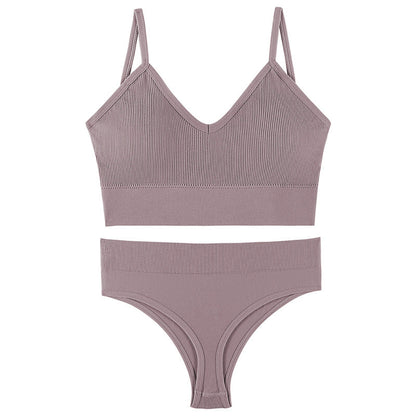Women Seamless Bra Top Fitness Swimwear Push Up Exercise Bikini For Women 2 Pieces Ribbed Seamless Yoga Bikini Sets Sports Bra And Underwear Set 2 Piece High Waist Summer Bikini