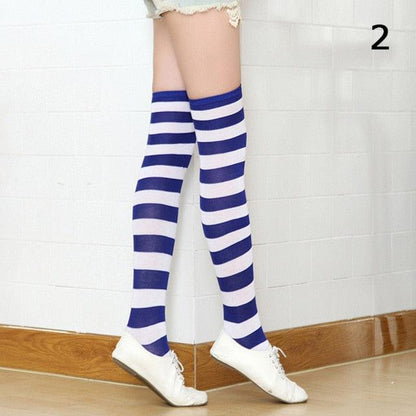 22 Colors Sweet Cute Girls Over Knee Long Printed Thigh High Cotton Socks Plus Size Over knee Socks for Women