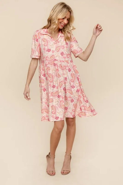 Fit and Flare Paisley Print Knit Dress For Summer – Paisley Print Dress, Fit and Flare Dress, Knit Dress, Classic Paisley Dress, Feminine Knit Dress
