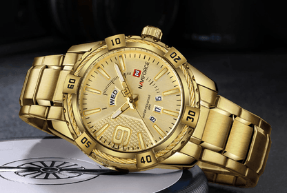 Men's  Luxury Stainless steal Waterproof Watch With Day And Date Display Unique Design Perfect Gift In Modern Metal Men  Wrist Watch Design
