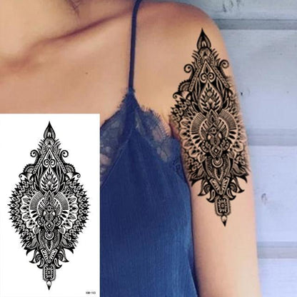 25 Sheets Flower Rose Luxury Tattoos Waterproof Temporary Sticker 3D Rose Flower Tattoos Body Art Arm Fake Tatoo For Womens
