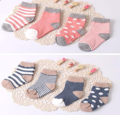 4PCS/SET Pairs Of Modern Baby and Kids Cotton Socks Spring/autumn Winter Newborn Infant Toddler Floor Socks for Kids