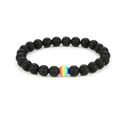 2Pcs/set White Black Couple Magnetic Bracelets Natural Stone Matching Bracelet Magnetic Beaded Bracelets Set Attraction Friendship Relationship Wish Bracelet Gift For Women Men Him Her Best Friends