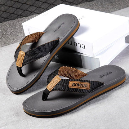 Comfortable Casual Summer Flip- Flops Men Beach Slippers Sandals Simple Luxury Design Indoor Non-Slip Black Flip Flops