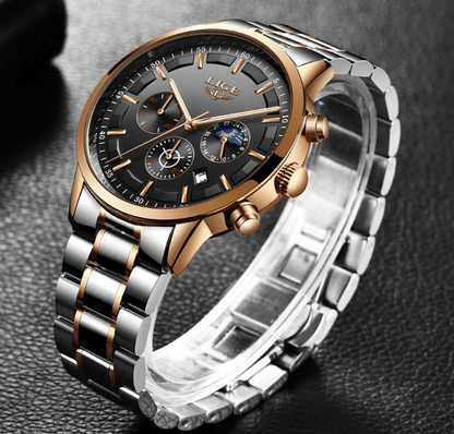 Men's Waterproof  Watch With Chronometers And Date Display Unique Design Perfect Gift