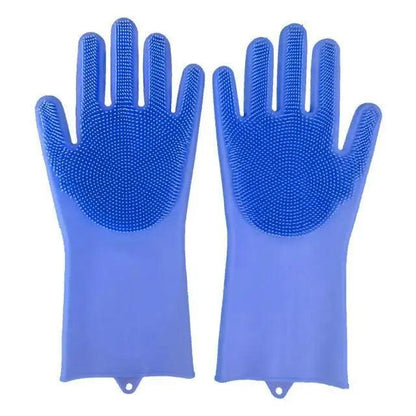2PCS Cleaning Sponge Gloves Multifunction Silicone Cleaning Magic Gloves Dish Washing Gloves For Kitchen Household Plate Washing  Reusable Cleaning Gloves For Housework