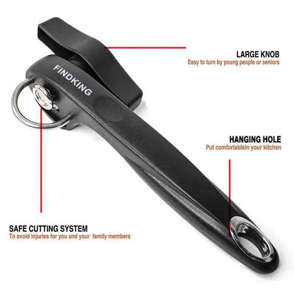2PCS Durable Cans Opener Kitchen Tools Professional handheld Manual Stainless Steel Can Opener Side Cut Manual Jar opener