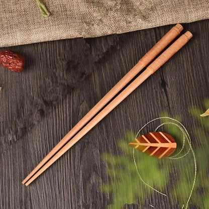 2PCS Incredible Handmade Japanese Natural Chestnut Wood Sushi Chopsticks Set Value Gift Sushi Chinese food
