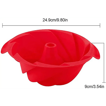 2PCS New Luxury Large Spiral shape silicone Bundt Cake Pan 10- inch, Bread Bakeware Mold baking Tools Cyclone Shape Cake Mould  Baking Tool