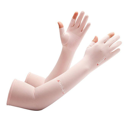 2pcs Sport 5-finger Arm Sleeves One Size Compression Long Arm Cover Cycling Running Fishing Climbing Arm Cover Outdoor Sport Sun UV Protection Ice Cool Sleeves Comfortable Men Long Arm Covers