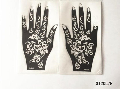 2Pcs/Set Temporary Womens Tattoo 25 Luxury Designs Body Art Waterproof Tattoo For Hands Wedding Party