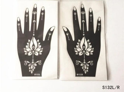 2Pcs/Set Temporary Womens Tattoo 25 Luxury Designs Body Art Waterproof Tattoo For Hands Wedding Party