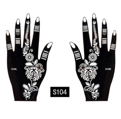 2Pcs/Set Temporary Womens Tattoo 25 Luxury Designs Body Art Waterproof Tattoo For Hands Wedding Party