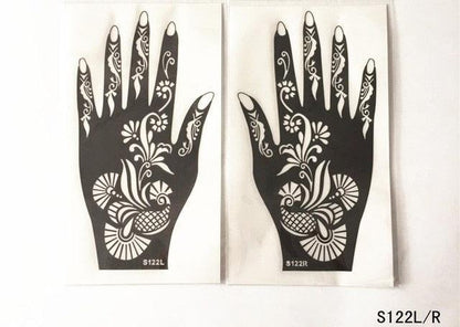 2Pcs/Set Temporary Womens Tattoo 25 Luxury Designs Body Art Waterproof Tattoo For Hands Wedding Party