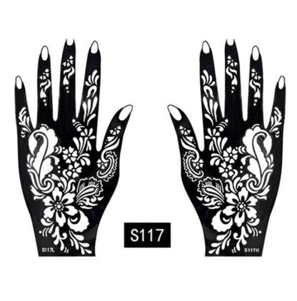 2Pcs/Set Temporary Womens Tattoo 25 Luxury Designs Body Art Waterproof Tattoo For Hands Wedding Party
