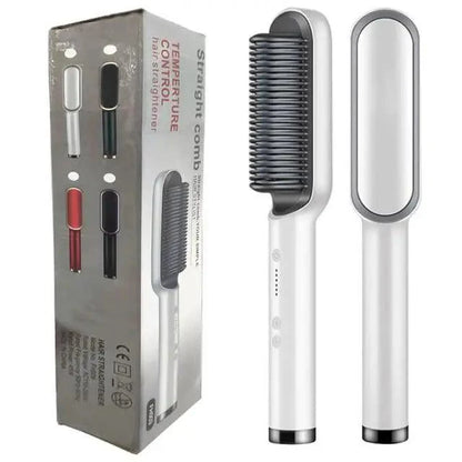 3 IN 1 Multifunctional Hair Straightener Comb Hair Black Red Straightening Brush Portable Comb Fast Heating Men Beard Straightener For Traveling Perfect Gift For Adults