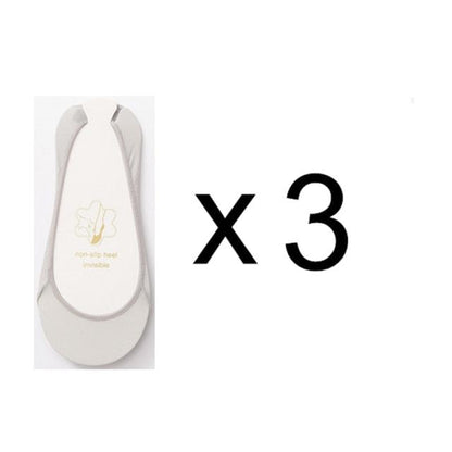 3 Pairs Invisible Boat Socks Women Summer Silicone Non-Slip Socks for High Invisible Heels Ice Silk Socks for Women