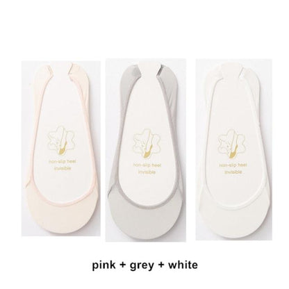 3 Pairs Invisible Boat Socks Women Summer Silicone Non-Slip Socks for High Invisible Heels Ice Silk Socks for Women