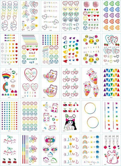 30 Pieces/set Small Luxury Temporary Tattoo Sticker Colorful Drawing Flower Cute Body Tatoo For Kids Adults