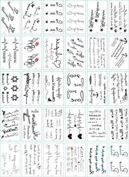 30 Pieces/set Small Luxury Temporary Tattoo Sticker Colorful Drawing Flower Cute Body Tatoo For Kids Adults