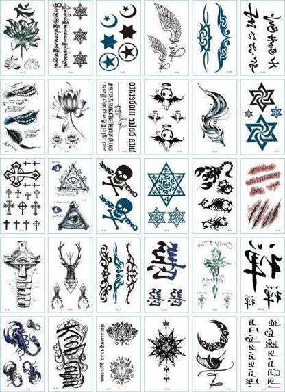 30 Pieces/set Small Luxury Temporary Tattoo Sticker Colorful Drawing Flower Cute Body Tatoo For Kids Adults