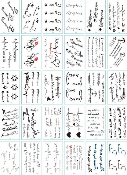 30 Pieces/set Small Luxury Temporary Tattoo Sticker Colorful Drawing Flower Cute Body Tatoo For Kids Adults