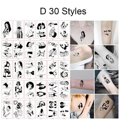 30pcs Temporales Sexy Fake Tattoo For Hands Arm Body Waterproof Luxury Different Small Colorful Stylish Womens Kids Tattoos
