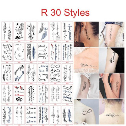 30pcs Temporales Sexy Fake Tattoo For Hands Arm Body Waterproof Luxury Different Small Colorful Stylish Womens Kids Tattoos