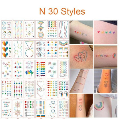 30pcs Temporales Sexy Fake Tattoo For Hands Arm Body Waterproof Luxury Different Small Colorful Stylish Womens Kids Tattoos
