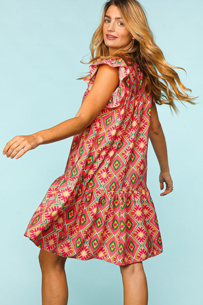Full Size Ruffled Printed Dress with Side Pockets For Women – Trendy Ruffled Dress, Stylish Printed Dress, Pocketed Ruffled Dress, Casual Printed Dress, Functional Dress with Pockets, Flattering Ruffled Dress, Chic Printed Dress with Pockets