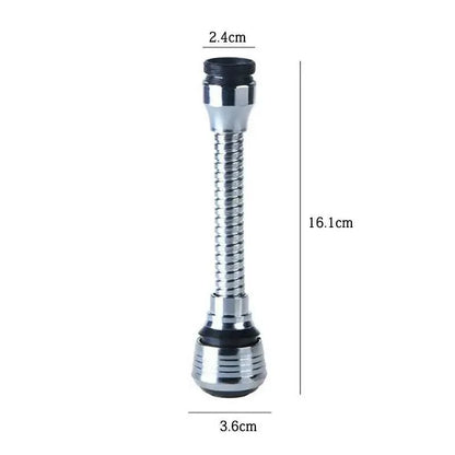 360 Degree Kitchen Sink Tap Faucet Extender, Universal Stainless Steel Faucet Extender with Flexible Swivel Tap Aerator Hose, 2 Water Outlet Modes, Faucet Extender Water Saving Bathroom Kitchen Accessories