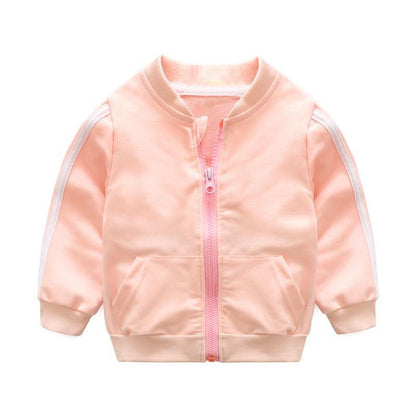 Fashion New Clothes Cotton Long Sleeve Solid Zipper Jacket Pants 2pcs Baby Boy / Baby Girl Clothing Set In Sport Design
