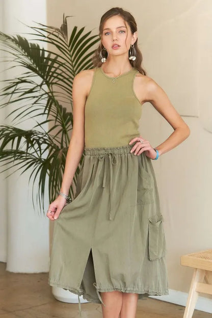 New Drawstring Sleeveless Washed Dress For Women – Casual, Stylish, Unique, Comfortable, Effortlessly Chic