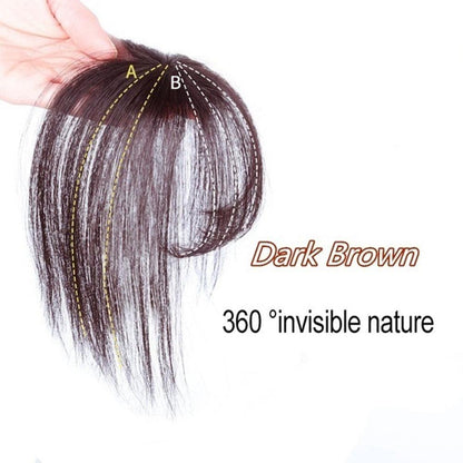 3D Air Bangs Hair Bangs Heat Resistant Hairpieces Hair Women Natural Short Fake Hair Bangs Hair Clips Thin Natural Flat Neat AirBangs With Temples For Women One Piece Hairpiece