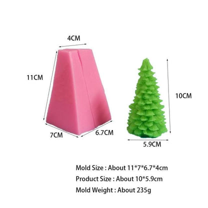 3D Christmas Tree Candle Mold DIY Scented Candle Christmas Tree Silicone Mold Candle Soap Mold Flexible Mold For Candle Making Pine Tree Molds DIY Cake Decorating Candle Silicone Mold Pine Tree Resin Soap Mold Christmas Gift Craft Home Decor