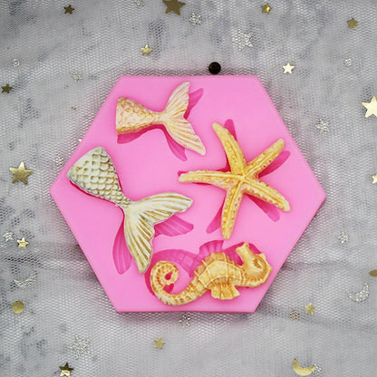 3D Cookie Decorating Sea Animal Silicone Molds Mold Cake Decoration Mold Best Mold Ocean Theme Silicone Mold Seaweed Sea Fish Shape Silicone Cake Baking Molds Chocolate Candy Baking Tool For Wedding Birthday Party Cake Decoration Cupcake Topper