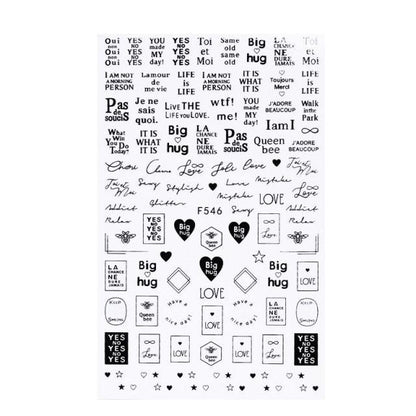 3D Nail Sticker Russian English Letter Sticker For Nails Foil Love Heart Design Accessories Fashion Manicures Sticker Decoration  Nail Art Stickers Water Transfer Nail Decals Full Wraps Gradient Acrylic Nail Kits for Women Manicure Decoration