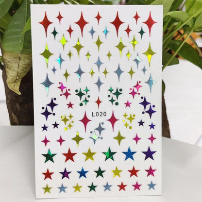 3D Nail Sticker Waterproof Shining Decals Stickers for Nails Cute Beautiful Love Heart Nail Art Decoration Aurora Silver Design Nail Art Stickers Decals Nail Art Supplies Valentines Day 3D Self-Adhesive Nail Decorations Manicuring Nail Art Manicure