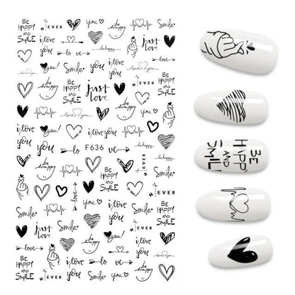 3D Nail Stickers Leaves Butterfly Panda Love Heart Design Stickers For Nails Manicure Foil Nail Art Decor  Girls Manicure Decoration Nail Art Supplies 3D Self-Adhesive Nail Decals Designer Nail Stickers for Acrylic Nails