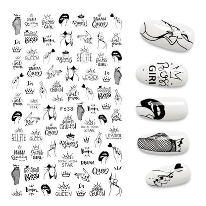 3D Nail Stickers Leaves Butterfly Panda Love Heart Design Stickers For Nails Manicure Foil Nail Art Decor  Girls Manicure Decoration Nail Art Supplies 3D Self-Adhesive Nail Decals Designer Nail Stickers for Acrylic Nails